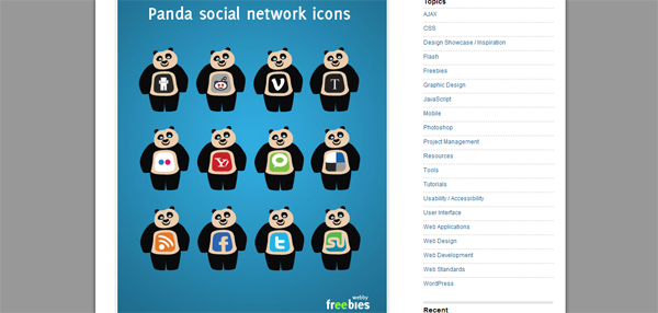 Free Vector Icons- Panda Social Network Icons