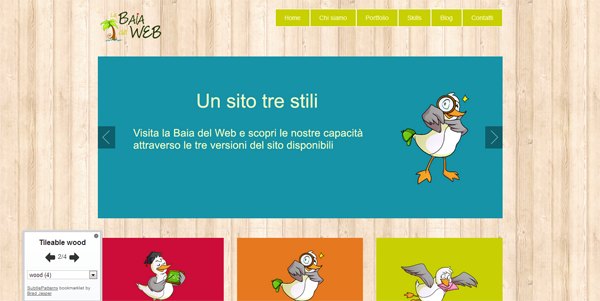 esempio cambio sfondo con SubtlePatterns Bookmarklet