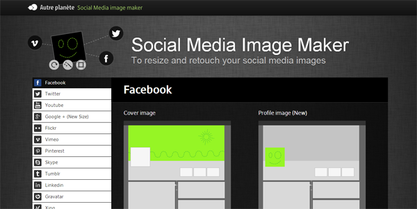 Social Media Image Maker homepage