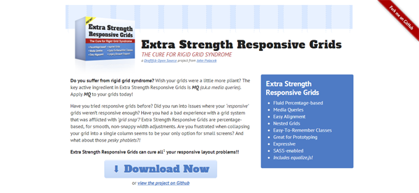 Extra Strength Responsive Grids homepage