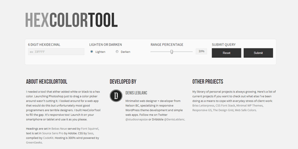 Hex Color Tool