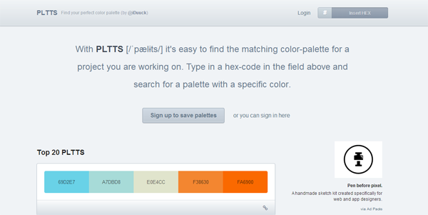 PLTTS - Find your colour palette